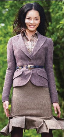 More purple tweed suit!